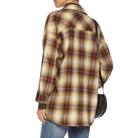 IRO Milay Split-Side Checked Brushed-Cotton Oversized Shirt - Picture 4 of 16